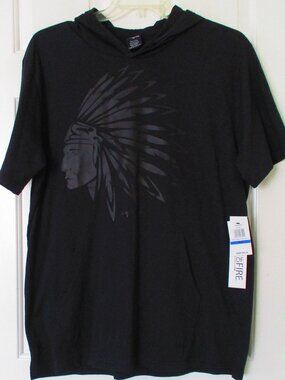 Ring of Fire Womens S/S "Chief Headdress" Black Cotton/Poly Hoodie NWT - Size XL